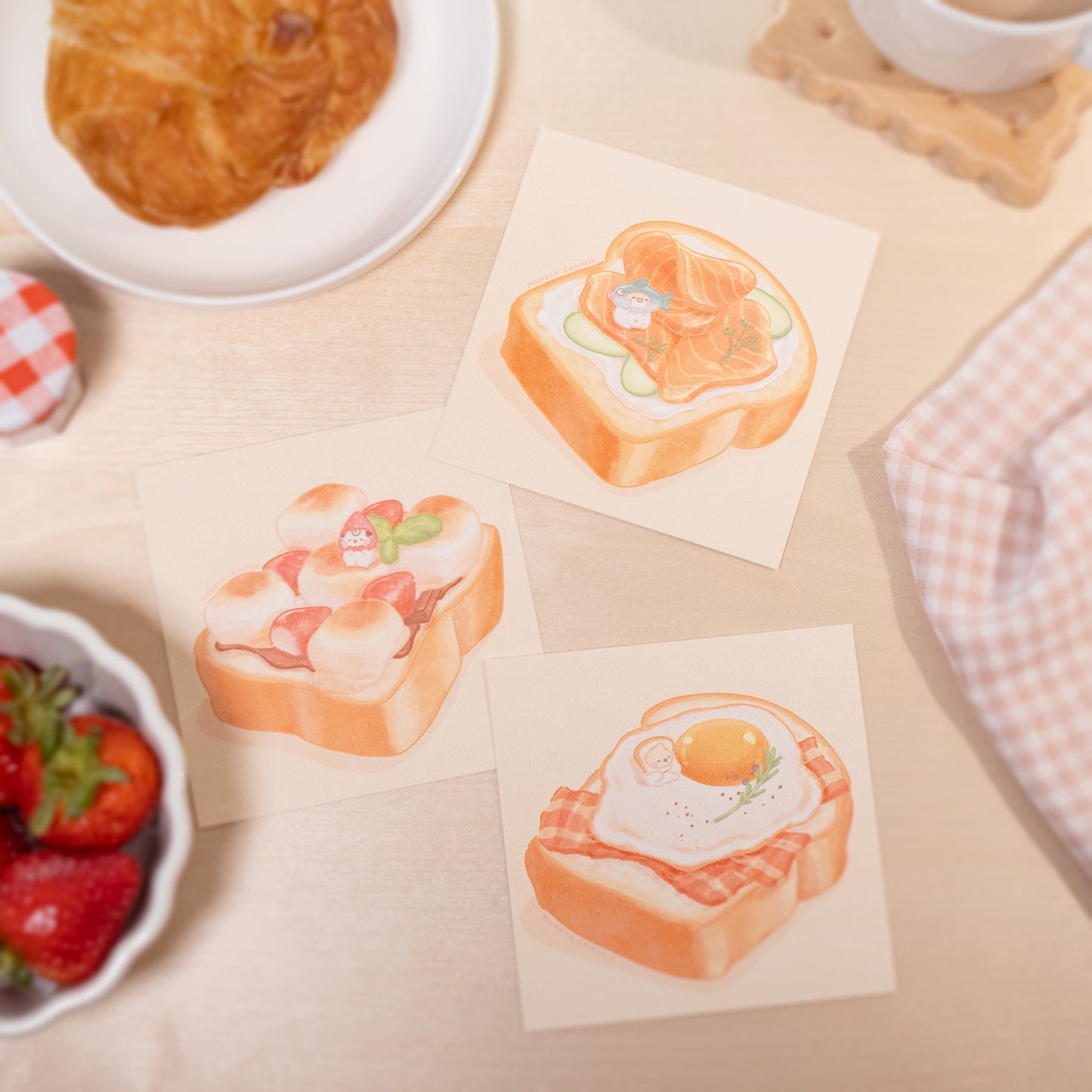 Cocoroll Strawberry Toast Mini Art Print