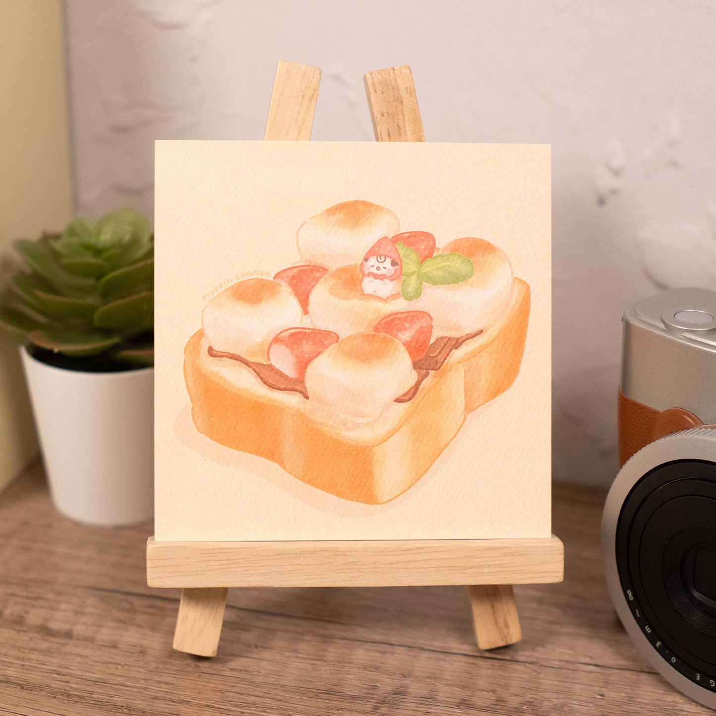 Cocoroll Strawberry Toast Mini Art Print