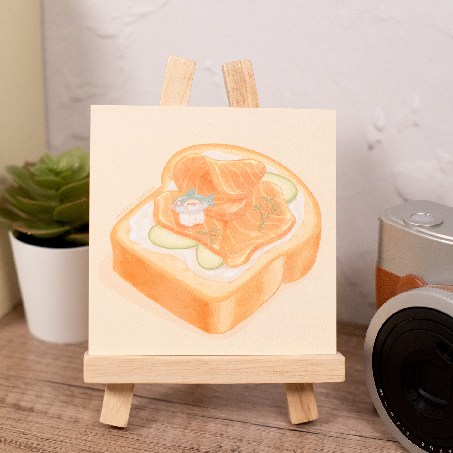 Muffinmaru Smoked Salmon Toast Mini Art Print