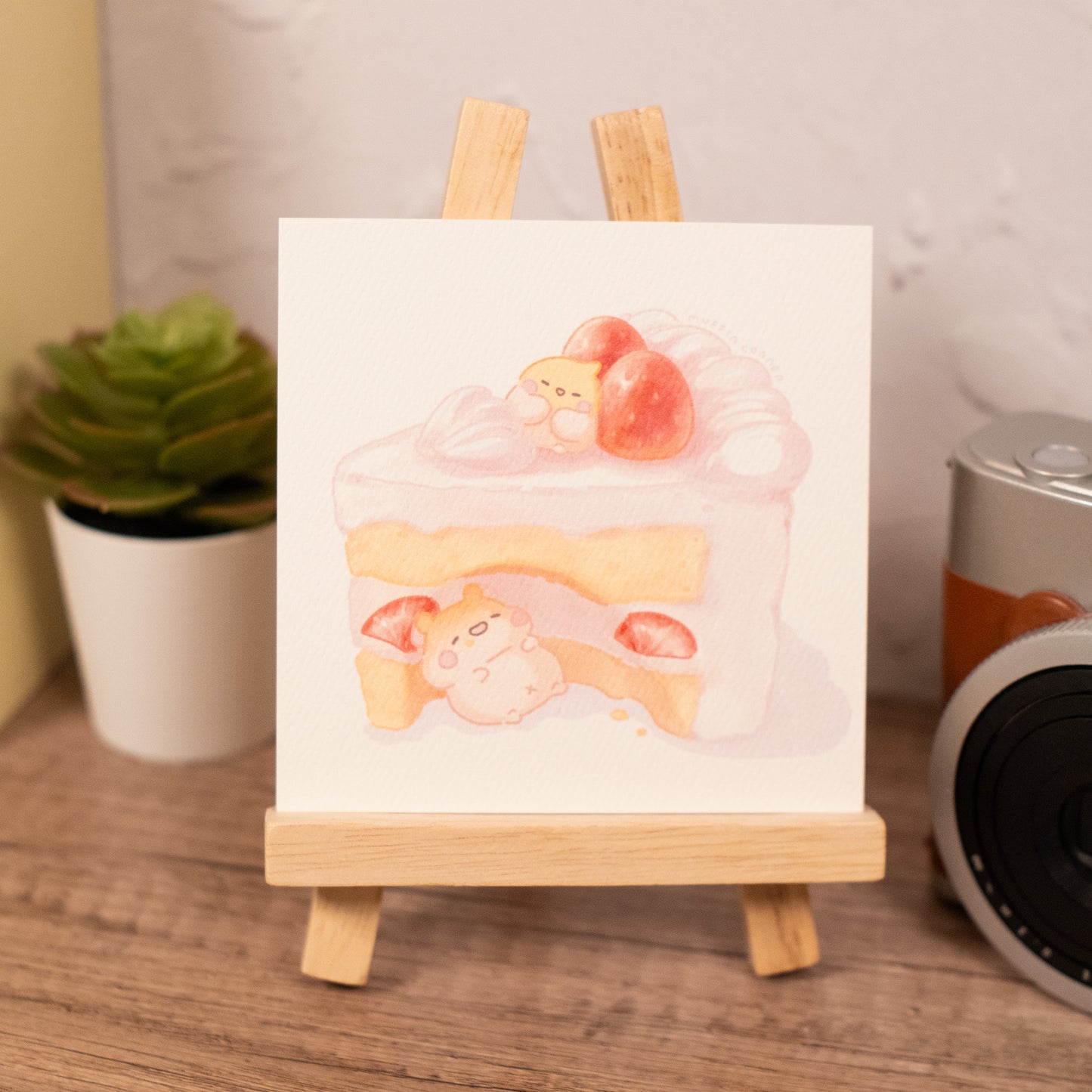 Strawberry Cake Dream Mini Art Print