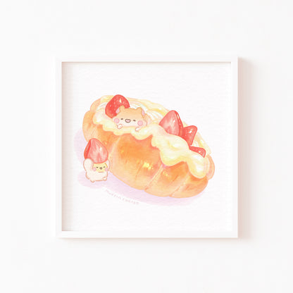 Strawberry Bread Dream Mini Art Print