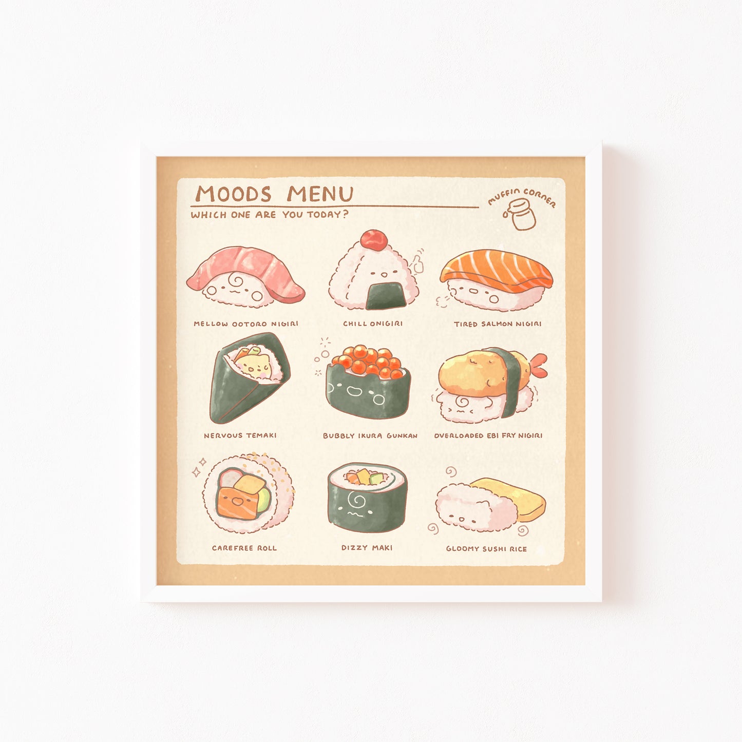 Moods Menu - Sushi Mini Art Print