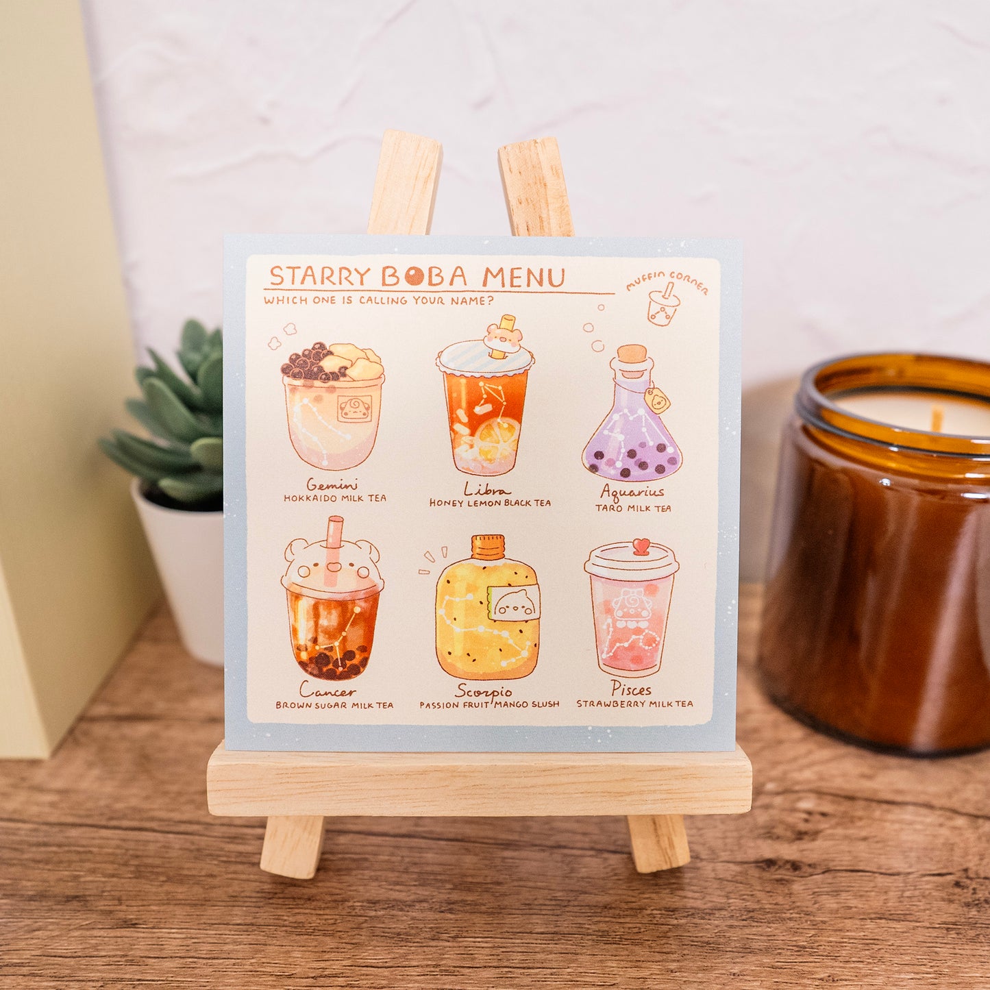 Starry Boba Menu 01 Mini Art Print