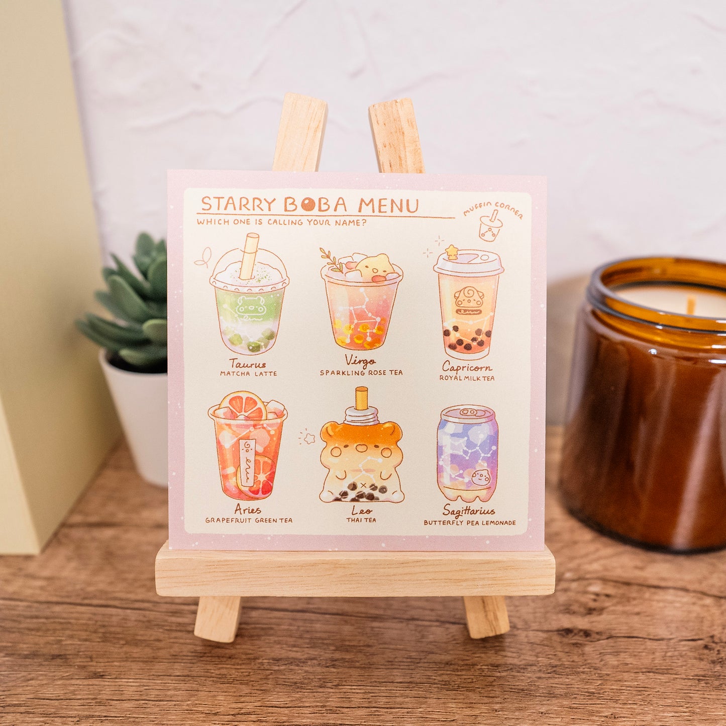 Starry Boba Menu 02 Mini Art Print