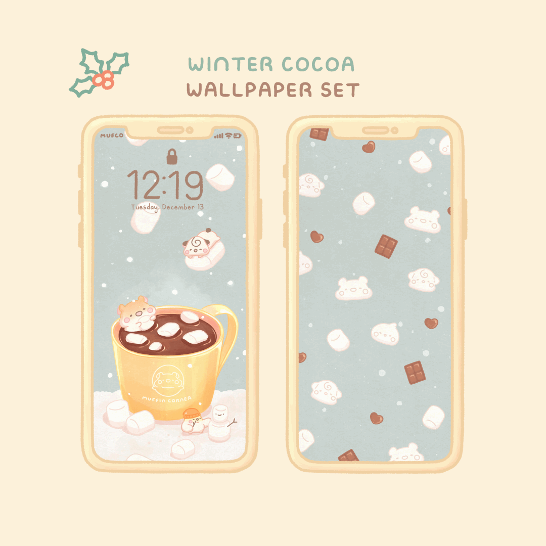 Digital Wallpaper Set - Winter Cocoa