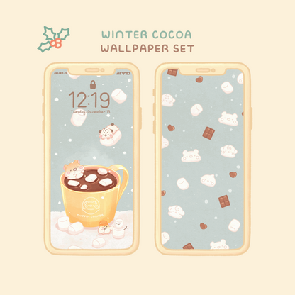 Digital Wallpaper Set - Winter Cocoa