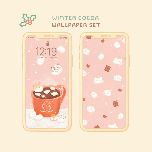 Digital Wallpaper Set - Winter Cocoa