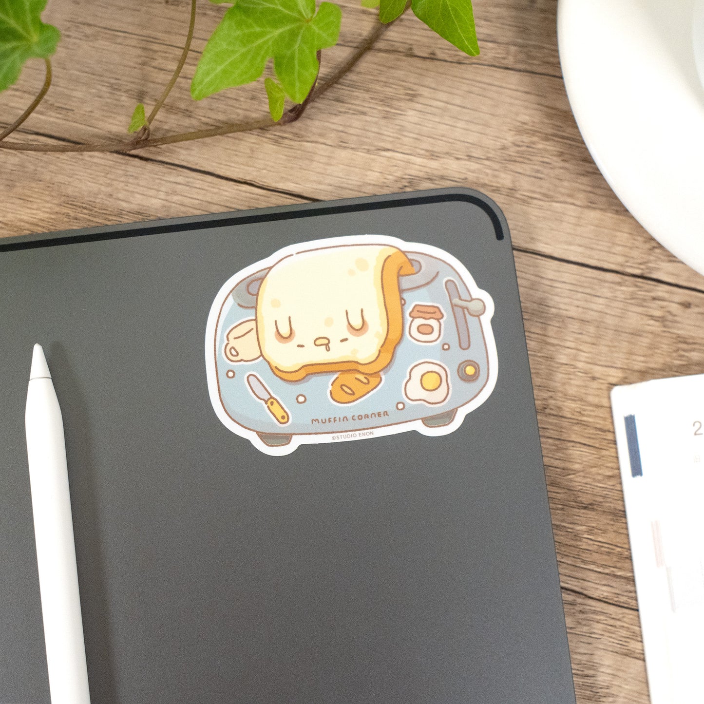 Sleepy Toast Mirror Sticker