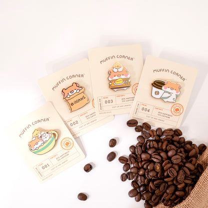 Coffee Shop Enamel Pin - Coffee Cup Trio 001