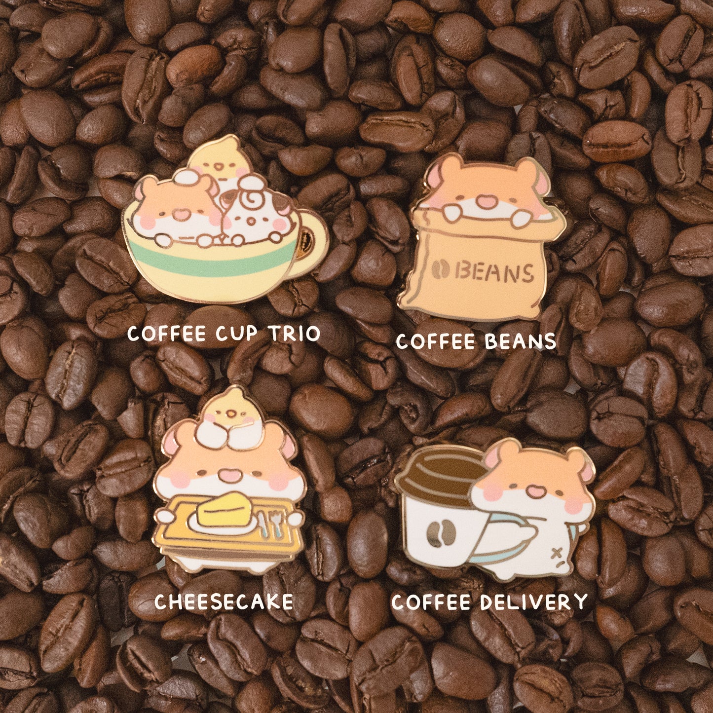 Coffee Shop Enamel Pin - Coffee Cup Trio 001