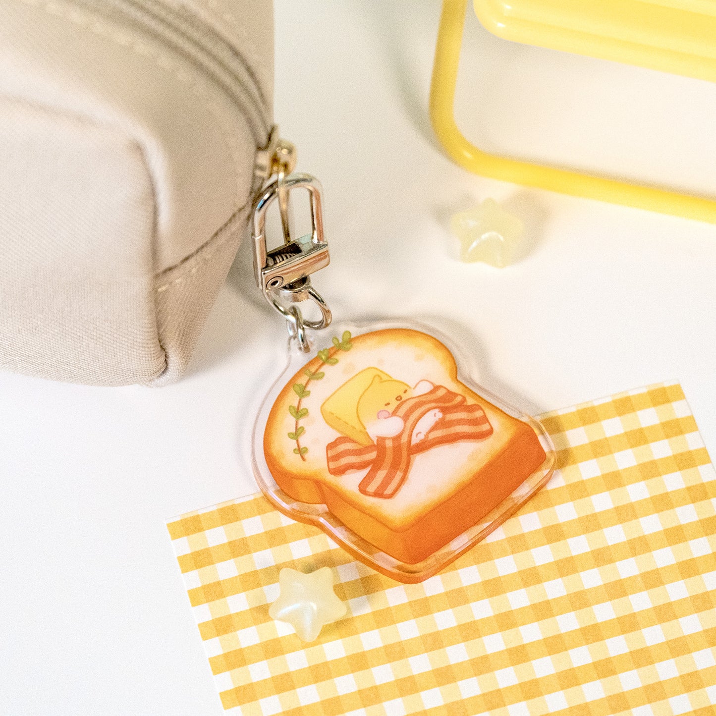 Devyegg Toast Keychain