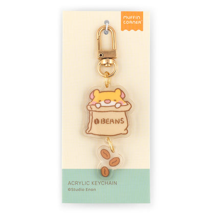 Coffee Shop Keychain - Muffinmaru Coffee Beans