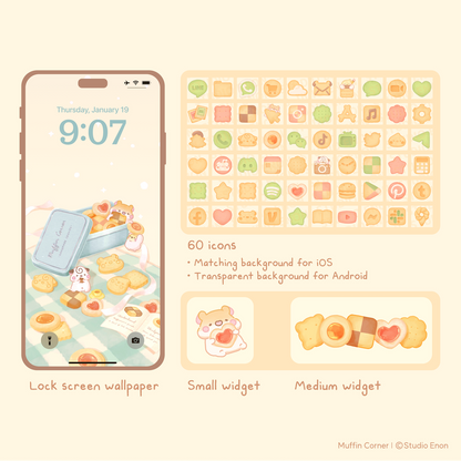 Digital iOS & Android App Icon Pack - Handmade Cookies