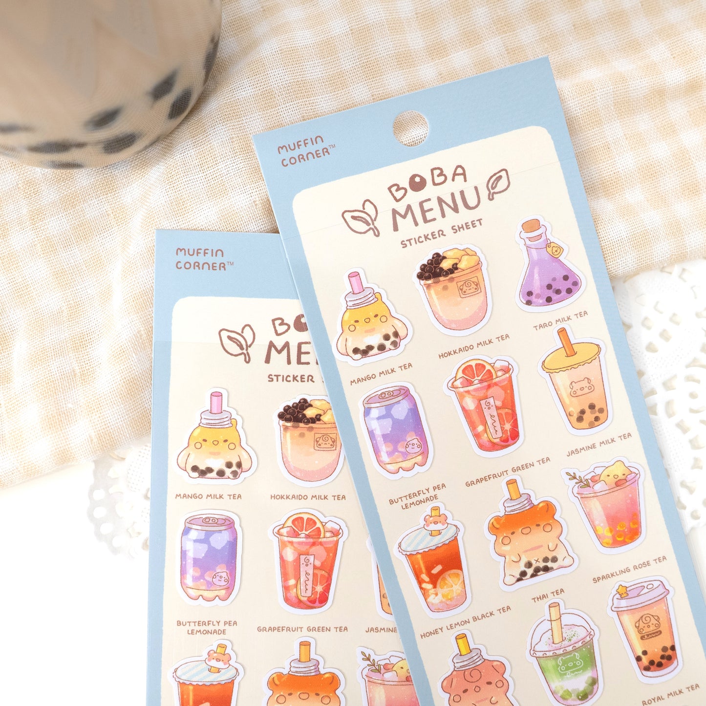 Boba Menu Sticker Sheet