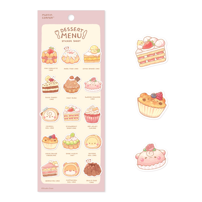 Dessert Menu Sticker Sheet