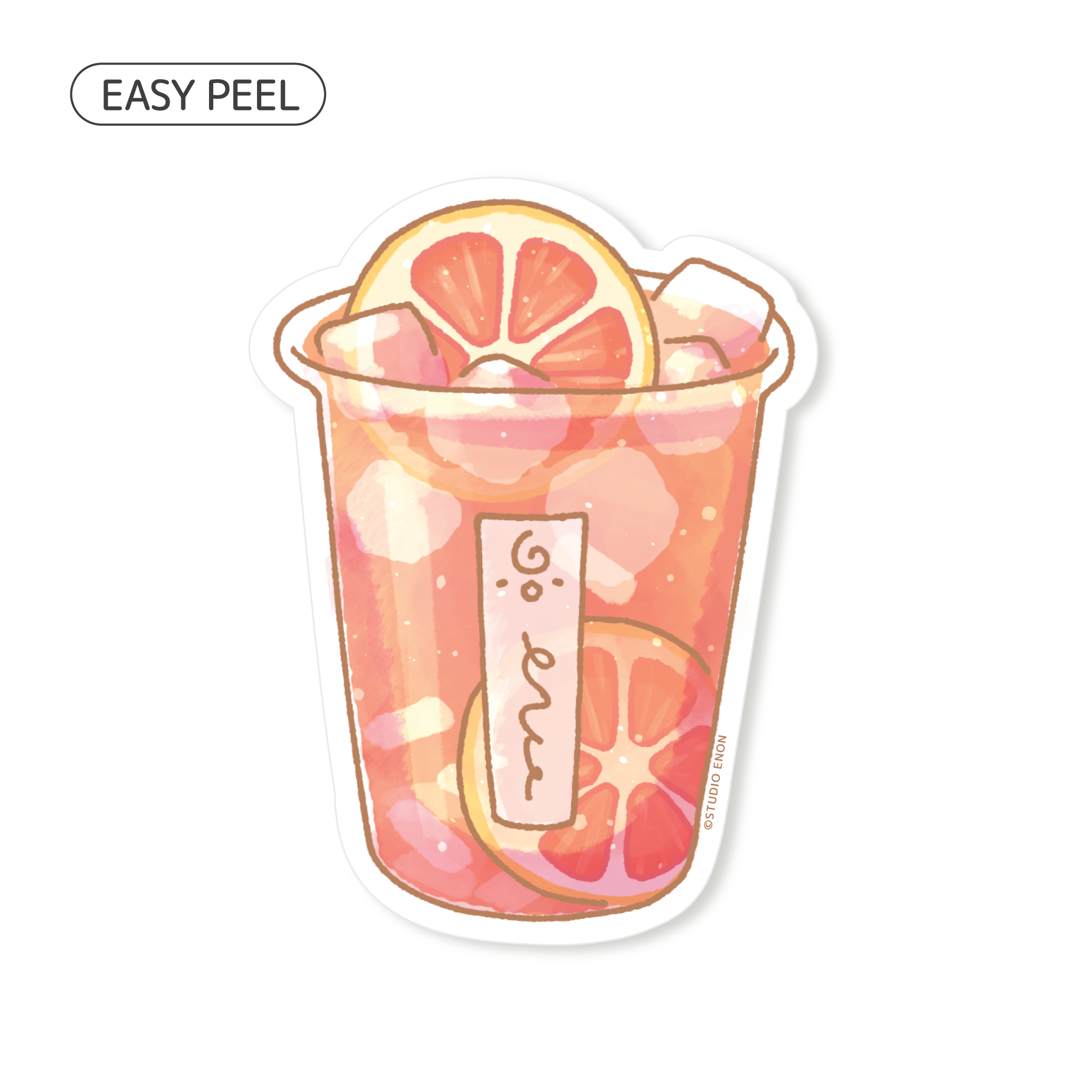 Grapefruit Green Tea Sticker – Studio Enon
