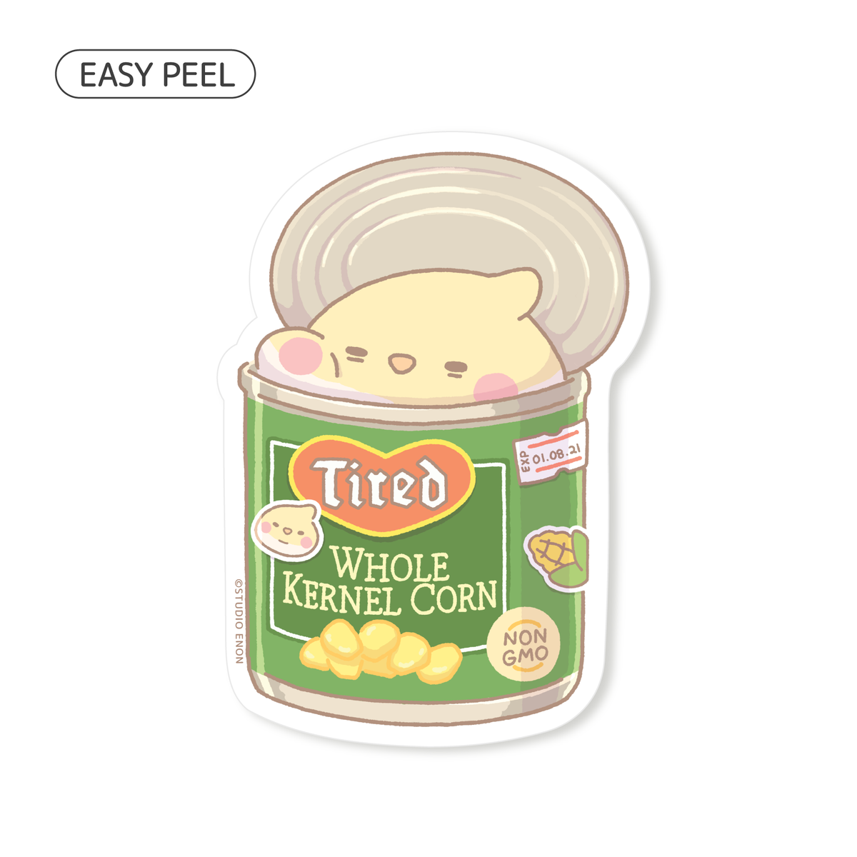 Buttered Corn Sticker Tired Corn Sticker – Studio Enon